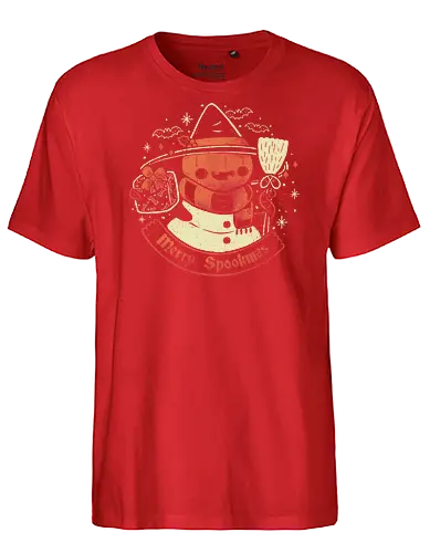 Creepy Snowman Merry Spookmas - spooky, snowman, pumpkin head, halloween, christmas - Fairtrade T-Shirt