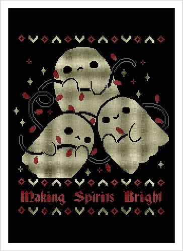 Cute Ghosts Making Spirits Bright UGLY CHRISTMAS