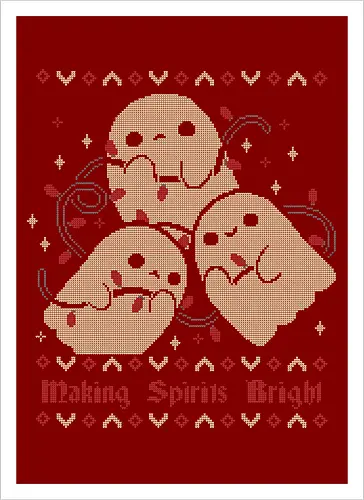 Cute Ghosts Making Spirits Bright UGLY CHRISTMAS