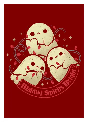 Cute Ghosts Making Spirits Bright