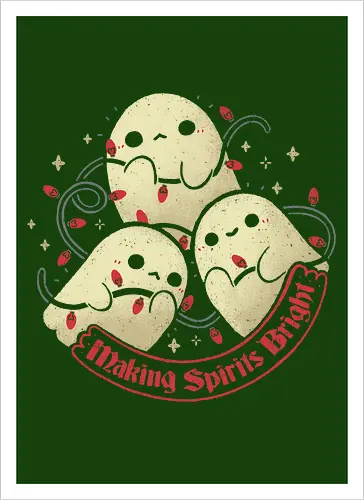 Cute Ghosts Making Spirits Bright
