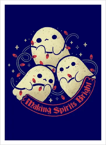 Cute Ghosts Making Spirits Bright