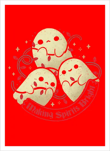 Cute Ghosts Making Spirits Bright