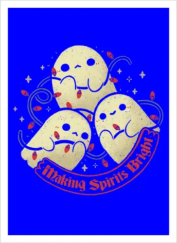 Cute Ghosts Making Spirits Bright