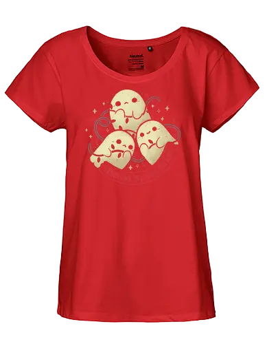 Cute Ghosts Making Spirits Bright - funny, christmas, ghost, cute - Fairtrade Girl Shirt