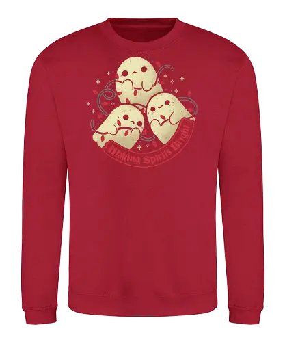 Cute Ghosts Making Spirits Bright - funny, christmas, ghost, cute - Sweatshirt