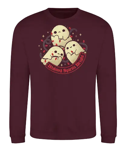 Cute Ghosts Making Spirits Bright - funny, christmas, ghost, cute - Sweatshirt