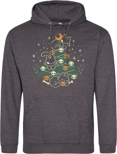 Halloween Christmas Tree with Black Cats