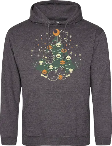 Halloween Christmas Tree with Black Cats