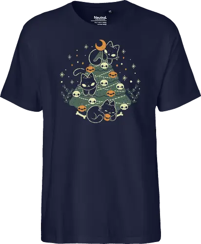 Halloween Christmas Tree with Black Cats