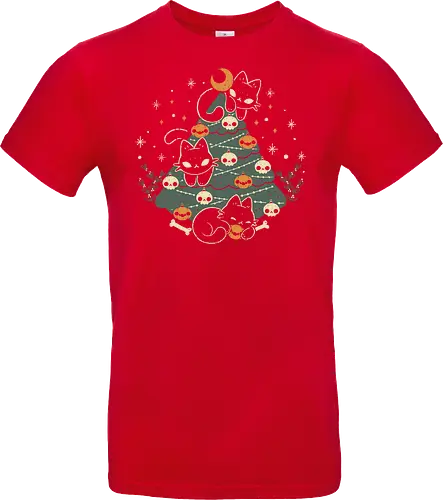 Halloween Christmas Tree with Black Cats