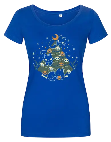 Halloween Christmas Tree with Black Cats