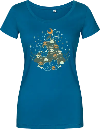 Halloween Christmas Tree with Black Cats