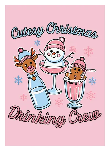 Cutesy Christmas Drinking Crew