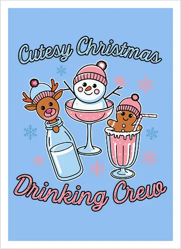 Cutesy Christmas Drinking Crew