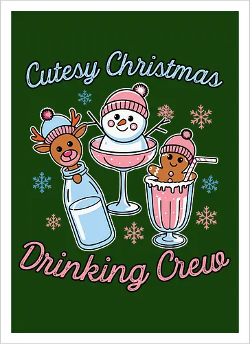 Cutesy Christmas Drinking Crew