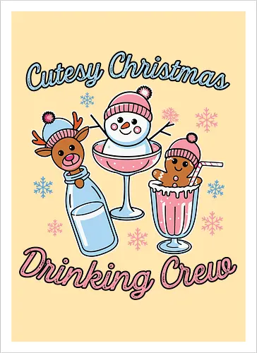 Cutesy Christmas Drinking Crew