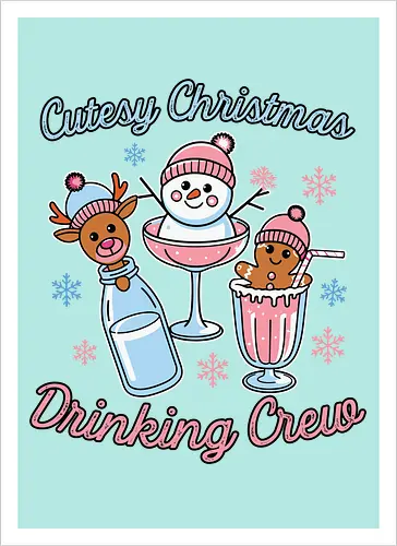 Cutesy Christmas Drinking Crew