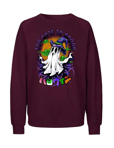 cute ghost  - horror, halloween, cool, cute, fun, boo, anime, parade, cartoon, monster - Fairtrade Sweatshirt