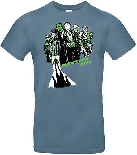 Monster City - Classic Horror, Horror, Horror Movies, Monsters, Monster, Classic, Sin City, Universal, Bride Of Frankenstein, Frankenstein, Dracula Movie, Dracula, Count Dracula, Vampire, Zombie, Mummy, Creature From The Black Lagoon, An American Werewolf In London, Werewolf, Halloween, Scary, Spooky, Spooky Season, Creepy - Standard T-Shirt