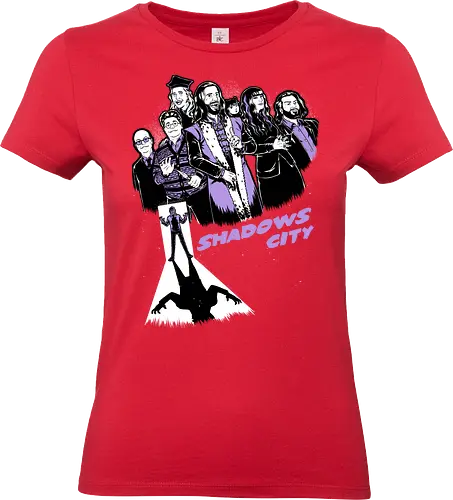 Shadows City - what we do in the shadows, tv show, nadja, lazlo cravens, nandor the relentless, colin robinson, guillermo de la cruz, vampire, Vintage, Retro, Gothic, Classic Horror, Horror, Horror Movies, Monster, Sin City, Halloween, Scary, Spooky, Spooky Season, Creepy, mystery, shadow, fun, funny, Dark Comedy, Dark Fantasy, Dark, Fantasy - Standard T-Shirt (Women)