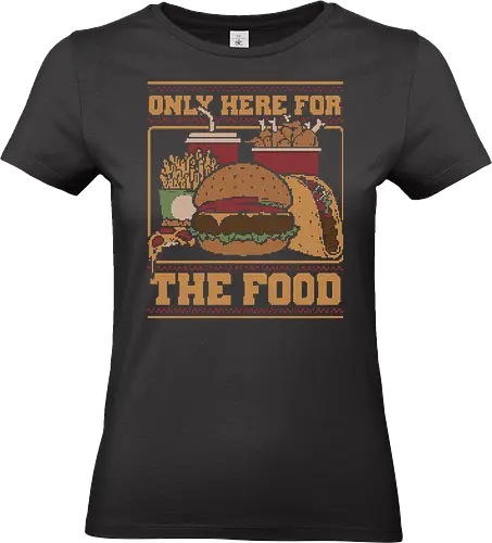 Ugly Sweater Fast Food - Food, Fast Food, Fast-food, Street Food, Ugly Sweater, Holiday, Christmas, Merry Christmas, Ugly Christmas Sweater, Pizza, Taco, Tacos, Fries, Soda, Fried, Chicken, Chicken Nuggets, Burger - Standard T-Shirt (Women)