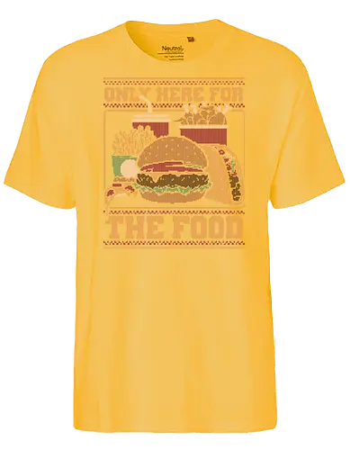 Ugly Sweater Fast Food - Food, Fast Food, Fast-food, Street Food, Ugly Sweater, Holiday, Christmas, Merry Christmas, Ugly Christmas Sweater, Pizza, Taco, Tacos, Fries, Soda, Fried, Chicken, Chicken Nuggets, Burger - Fairtrade T-Shirt