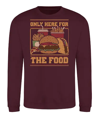 Ugly Sweater Fast Food - Food, Fast Food, Fast-food, Street Food, Ugly Sweater, Holiday, Christmas, Merry Christmas, Ugly Christmas Sweater, Pizza, Taco, Tacos, Fries, Soda, Fried, Chicken, Chicken Nuggets, Burger - Sweatshirt