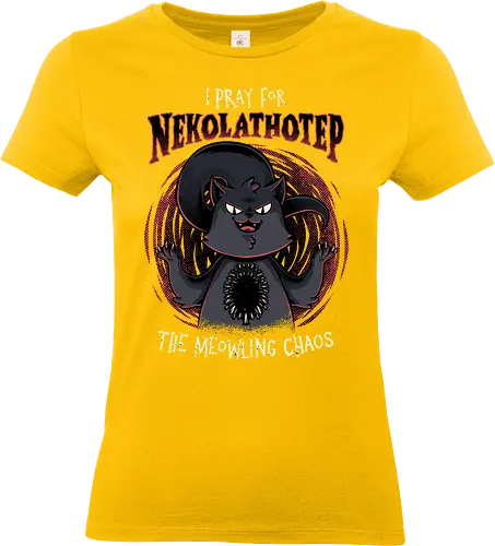 Nekolathotep - Lovecraft Cat God - H.P. Lovecraft, Nyarlathotep, cat, pet, demon, chaos, neko, horror, kawaii, cute, horror, cosmic horror, space - Standard T-Shirt (Women)