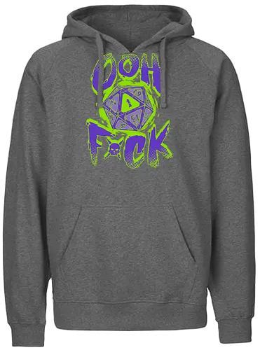 RPG - Critical Failure - Oh F*ck - rpg, dice, d20, critical hit, bad word, role playing game, funny, dungeon master - Fairtrade Hoodie