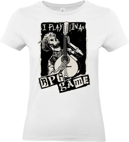 RPG - I Play in an RPG Game - rpg, d20, bard, role-playing game, skeleton, undead, critical hit, punk - Standard T-Shirt (Women)