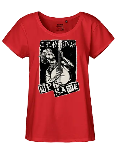 RPG - I Play in an RPG Game - rpg, d20, bard, role-playing game, skeleton, undead, critical hit, punk - Fairtrade Girl Shirt