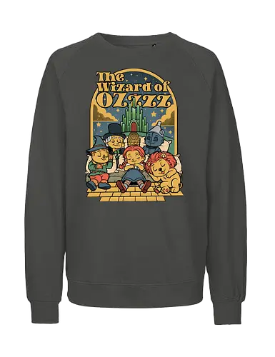 The Wizard Of Sleep - road, sleep, sleepy, sleeping, tired, lion, scarecrow, cute, yellow, green castle, classic, cute, cult, nap, napping, yellow brick road, movie, film, cult film, classic - Fairtrade Sweatshirt