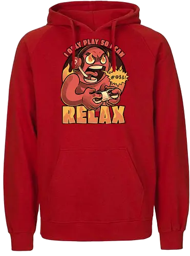 Video Game Relax Player - video game, game, console, relax, relaxing, curse, cursing, gamer, gaming, meme, streamer, online, fire, angry, fun, funny - Fairtrade Hoodie