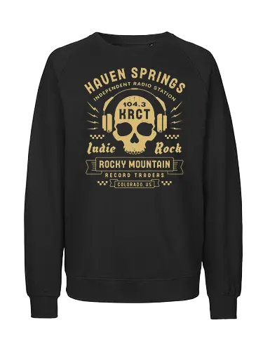 Haven Springs Radio Emblem - life, strange, Chloe, Max, rachel, arcadia, bay, butterfly, before the storm, video game, gaming, gamer, rocky mountain record traders, the black lantern, haven springs - Fairtrade Sweatshirt