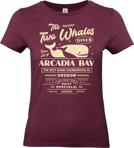 The Two Whales Diner Emblem - life, strange, Chloe, Max, rachel, arcadia, bay, butterfly, before the storm, video game, gaming, gamer, rocky mountain record traders, the black lantern, haven springs - Standard T-Shirt (Women)