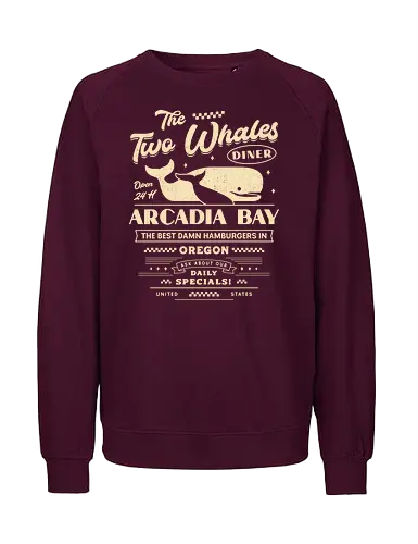The Two Whales Diner Emblem - life, strange, Chloe, Max, rachel, arcadia, bay, butterfly, before the storm, video game, gaming, gamer, rocky mountain record traders, the black lantern, haven springs - Fairtrade Sweatshirt