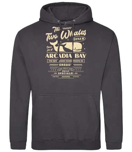 The Two Whales Diner Emblem - life, strange, Chloe, Max, rachel, arcadia, bay, butterfly, before the storm, video game, gaming, gamer, rocky mountain record traders, the black lantern, haven springs - Standard Hoodie
