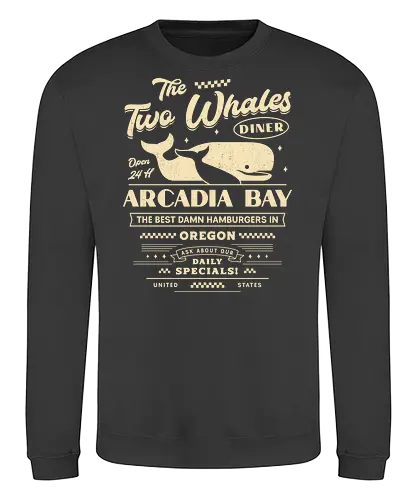 The Two Whales Diner Emblem - life, strange, Chloe, Max, rachel, arcadia, bay, butterfly, before the storm, video game, gaming, gamer, rocky mountain record traders, the black lantern, haven springs - Sweatshirt