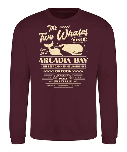 The Two Whales Diner Emblem - life, strange, Chloe, Max, rachel, arcadia, bay, butterfly, before the storm, video game, gaming, gamer, rocky mountain record traders, the black lantern, haven springs - Sweatshirt