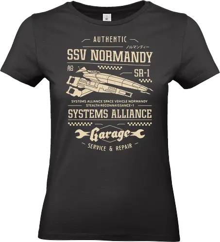 Ssv Normandy Garage - mass, n7, effect, commander shepard, spectre, ssv, normandy, systems alliance, garrus vakarian, tali zorah, video game, gaming, gamer, urdnot wrex, mordin solus, jaal ama darav, liara t soni - Standard T-Shirt (Women)