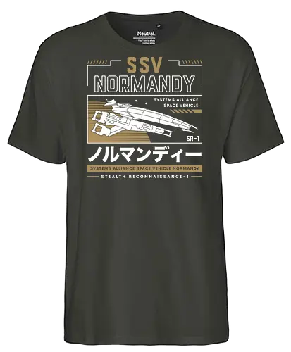 Ssv Normandy Aesthetic - mass, n7, effect, commander shepard, spectre, ssv, normandy, systems alliance, garrus vakarian, tali zorah, video game, gaming, gamer, urdnot wrex, mordin solus, jaal ama darav, liara t soni - Fairtrade T-Shirt