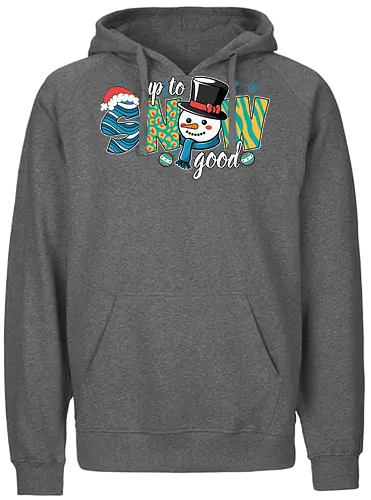  Up to snow good - snowman, winter, festive, holiday, snow, colorful, playful, pattern - Fairtrade Hoodie