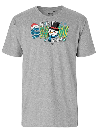  Up to snow good - snowman, winter, festive, holiday, snow, colorful, playful, pattern - Fairtrade T-Shirt