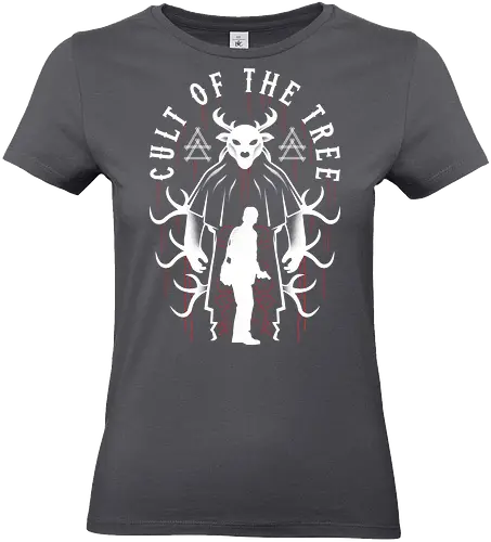 Cult Of The Tree Emblem - alan, video game, video games, gaming, gamer, control, american nightmare, deer fest, oh deer diner, coffee thermos, cauldron, lake, night, springs, wake - Standard T-Shirt (Women)