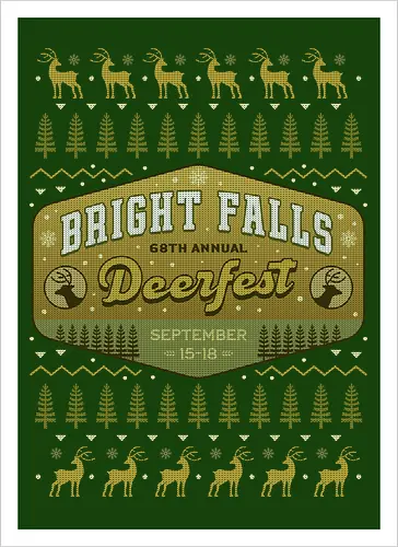 Deerfest Bright Falls Ugly Sweater