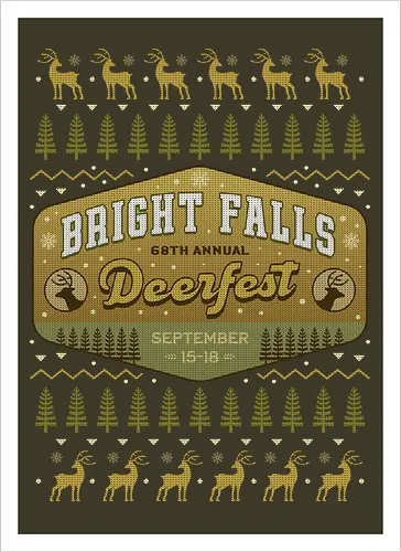 Deerfest Bright Falls Ugly Sweater