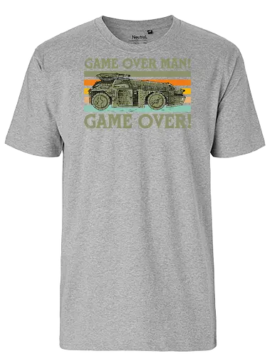 Game Over Man Game Over - game over man, Aliens, aliens movie, hicks, Ellen Ripley, 1986, 86, 80s, apc, army, marines - Fairtrade T-Shirt