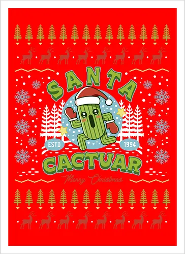 Santa Cactus Christmas