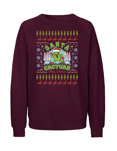 Santa Cactus Christmas - Final, kweh, fantasy, video game, gaming, gamer, christmas, xmas, merry christmas ugly christmas sweater, ugly sweater - Fairtrade Sweatshirt